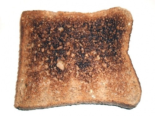 This ordinary toast has no image of Mary or Jesus or anything--it's atheist toast!